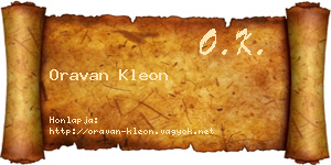Oravan Kleon névjegykártya